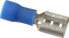 Thomas & Betts - 16 to 14 AWG, Vinyl, Fully Insulated, Female Wire Disconnect - 1/4 Inch Wide Tab, Blue, RoHS Compliant, UL 94 V-0 - Best Tool & Supply