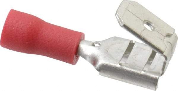 Thomas & Betts - 22 to 16 AWG, Vinyl, Fully Insulated, Piggyback Wire Disconnect - 1/4 Inch Wide Tab, Red, RoHS Compliant, UL 94 V-0 - Best Tool & Supply