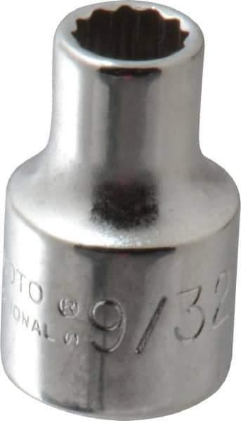 Proto - 9/32", 3/8" Drive, Standard Hand Socket - 12 Points, 1-5/16" OAL, Alloy Steel, Chrome Finish - Best Tool & Supply