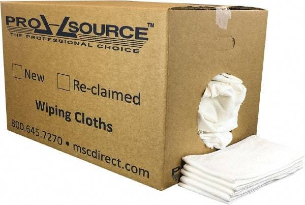 PRO-SOURCE - 12 Inch Long x 20 Inch Wide Virgin Cotton Diaper Rags - White, Lint Free, 25 Lbs. at 2 to 4 per Pound, Box - Best Tool & Supply