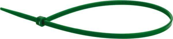 Value Collection - 9.8" Long Green Nylon Standard Cable Tie - 40 Lb Tensile Strength, 70mm Max Bundle Diam - Best Tool & Supply