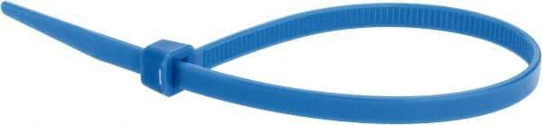 Value Collection - 8" Long Blue Nylon Standard Cable Tie - 50 Lb Tensile Strength, 54mm Max Bundle Diam - Best Tool & Supply