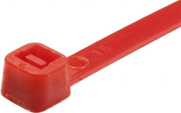 Value Collection - 8" Long Red Nylon Standard Cable Tie - 50 Lb Tensile Strength, 54mm Max Bundle Diam - Best Tool & Supply