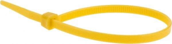 Value Collection - 8" Long Yellow Nylon Standard Cable Tie - 50 Lb Tensile Strength, 54mm Max Bundle Diam - Best Tool & Supply