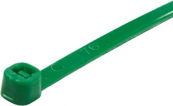 Value Collection - 6" Long Green Nylon Standard Cable Tie - 40 Lb Tensile Strength, 38mm Max Bundle Diam - Best Tool & Supply