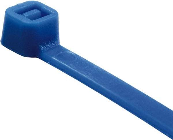 Value Collection - 6" Long Blue Nylon Standard Cable Tie - 40 Lb Tensile Strength, 38mm Max Bundle Diam - Best Tool & Supply