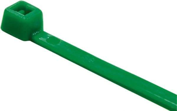 Value Collection - 4" Long Green Nylon Standard Cable Tie - 18 Lb Tensile Strength, 21mm Max Bundle Diam - Best Tool & Supply