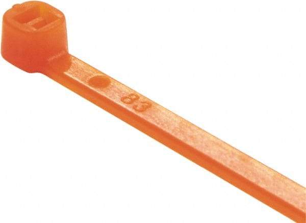 Value Collection - 4" Long Orange Nylon Standard Cable Tie - 18 Lb Tensile Strength, 21mm Max Bundle Diam - Best Tool & Supply