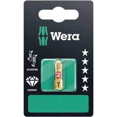 Wera - #1, Phillips Screwdriver Bit - 1/4" Drive, 1" OAL - Best Tool & Supply