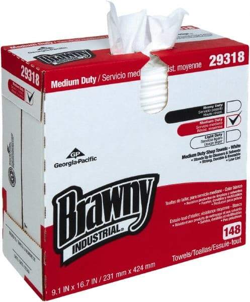 Georgia Pacific - Reusable Shop Towel/Industrial Wipes - Box, 16-3/4" x 9" Sheet Size, White - Best Tool & Supply