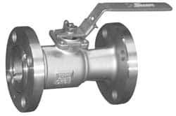 Sharpe Valves - 4" Pipe, Standard Port, Stainless Steel Standard Ball Valve - 1 Piece, Inline - One Way Flow, Flanged x Flanged Ends, Locking Lever Handle, 275 WOG, 150 WSP - Best Tool & Supply