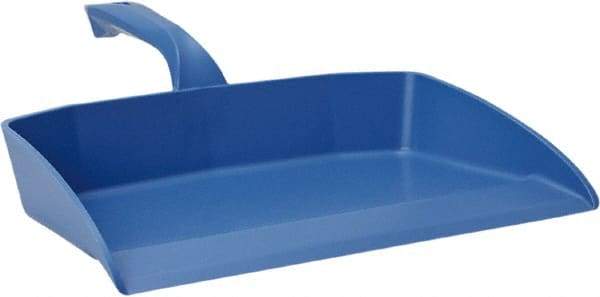 Vikan - 12-1/2" Wide Handheld Dustpan - Plastic Body, 4-1/2" Handle, Blue - Best Tool & Supply