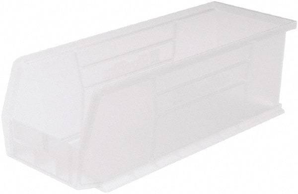 Akro-Mils - 50 Lb. Load Capacity, 14-3/4" Deep, Clear Polymer Hopper Stacking Bin - 5" High x 5-1/2" Wide x 14-3/4" Long - Best Tool & Supply