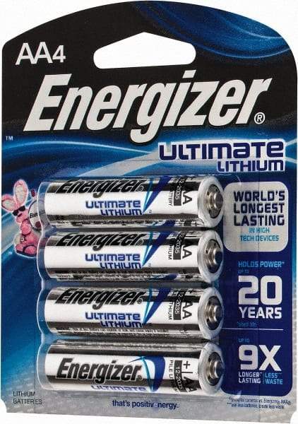 Energizer - Size AA, Lithium, Photo Battery - 1.5 Volts, Flat Terminal, FR6 - Best Tool & Supply