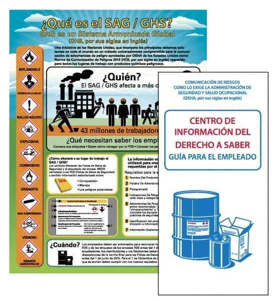 NMC - GHS General Safety & Accident Prevention Training Kit - Spanish, 18" Wide x 24" High, White Background, Includes Poster & Booklets - Best Tool & Supply