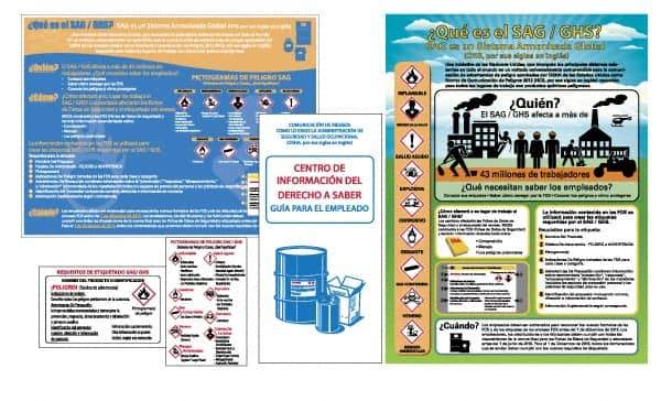 NMC - GHS General Safety & Accident Prevention Training Kit - Spanish, 18" Wide x 24" High, White Background, Includes What is GHS Poster, GHS Pictogram, Booklets, Wallet Cards - Best Tool & Supply