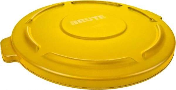 Rubbermaid - Round Lid for Use with 55 Gal Round Trash Cans - Yellow, Polyethylene, For Brute Trash Cans - Best Tool & Supply