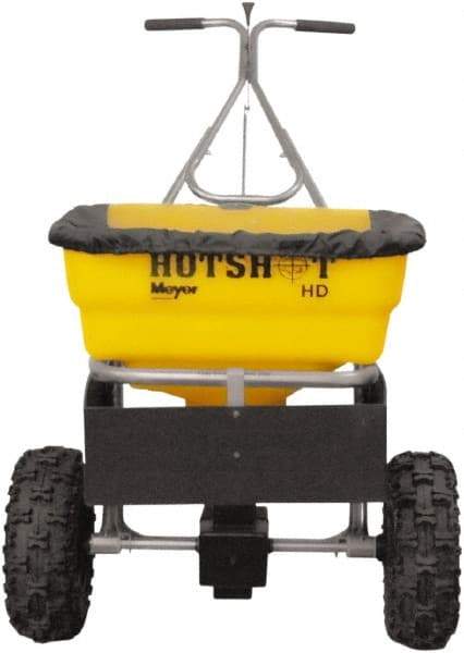 Meyer Products - 100 Lb Polypropylene Stainless Steel Walk Behind Broadcast Landscape Spreader - 13" Pneumatic Wheels - Best Tool & Supply