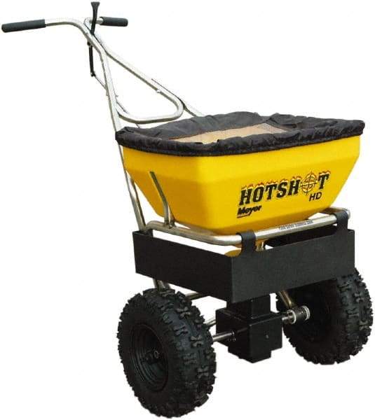 Meyer Products - 70 Lb Polypropylene Stainless Steel Walk Behind Broadcast Landscape Spreader - 13" Pneumatic Wheels - Best Tool & Supply