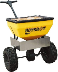 Meyer Products - 70 Lb Carbon Steel & Polypropylene Walk Behind Broadcast Landscape Spreader - 13" Pneumatic Wheels - Best Tool & Supply