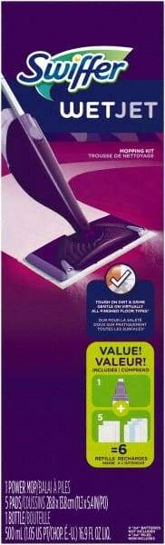 Swiffer - Silver, Purple & White Mopping Kit - 7" Long x 5" Wide Head, 46" Long Handle, Microfiber Head - Best Tool & Supply