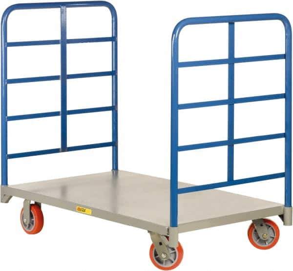 Little Giant - 3,600 Lb Capacity Steel Double End Rack Platform Truck - Steel Deck, 30" OAW, Polyurethane Casters - Best Tool & Supply