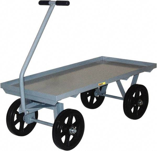 Little Giant - 3,500 Lb Capacity Steel Heavy-Duty Wagon - Steel Deck, 30" OAW, Mold On Rubber Casters - Best Tool & Supply