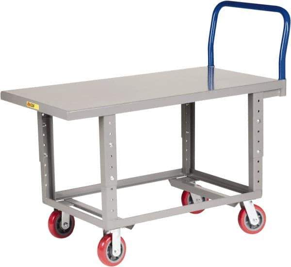 Little Giant - 2,000 Lb Capacity Steel Work Height Platform Truck - Steel Deck, 30" OAW, Polyurethane Casters - Best Tool & Supply