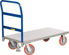 Little Giant - 3,600 Lb Capacity Steel Platform Truck - Steel Deck, 30" OAW, Polyurethane Casters - Best Tool & Supply