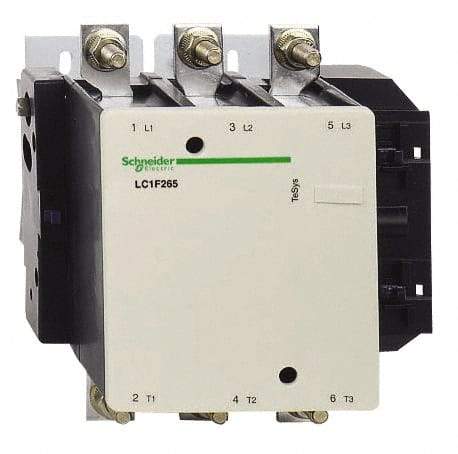 Schneider Electric - 3 Pole, 265 Amp at 440 VAC and 350 Amp at 440 VAC, Nonreversible IEC Contactor - Bureau Veritas, CCC, CSA, DNV, EN/IEC 60947-1, EN/IEC 60947-4-1, GL, JEM 1038, LROS, RINA, RMRoS, RoHS Compliant, UL Listed - Best Tool & Supply