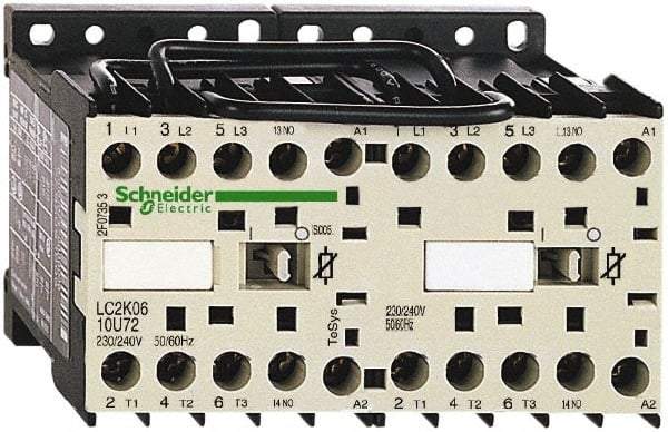 Schneider Electric - 3 Pole, 110 Coil VAC at 50/60 Hz, 6 Amp at 440 VAC, Reversible IEC Contactor - BS 5424, CSA, IEC 60947, NF C 63-110, RoHS Compliant, UL Listed, VDE 0660 - Best Tool & Supply