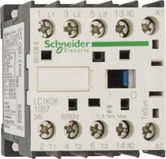 Schneider Electric - 3 Pole, 24 Coil VAC at 50/60 Hz, 6 Amp at 440 VAC, Nonreversible IEC Contactor - BS 5424, CSA, IEC 60947, NF C 63-110, RoHS Compliant, UL Listed, VDE 0660 - Best Tool & Supply