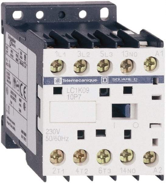 Schneider Electric - 3 Pole, 220 to 230 Coil VAC at 50/60 Hz, 6 Amp at 440 VAC, Nonreversible IEC Contactor - BS 5424, CSA, IEC 60947, NF C 63-110, RoHS Compliant, UL Listed, VDE 0660 - Best Tool & Supply