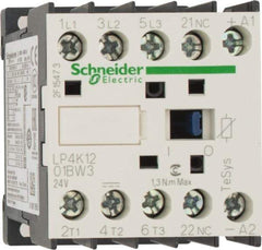 Schneider Electric - 3 Pole, 24 Coil VDC, 12 Amp at 440 VAC, 16 Amp at 690 VAC and 20 Amp at 440 VAC, Nonreversible IEC Contactor - BS 5424, CSA, IEC 60947, NF C 63-110, RoHS Compliant, UL Listed, VDE 0660 - Best Tool & Supply