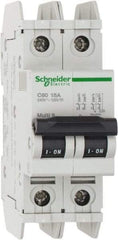 Schneider Electric - 15 Amp, 125 VDC, 240 VAC, 60 VDC, 1 Pole, DIN Rail Mount, Fixed Mount Miniature Circuit Breaker - Thermal Magnetic Trip, Multiple Breaking Capacity Ratings, 73mm Deep x 107mm High x 36mm Wide - Best Tool & Supply