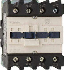 Schneider Electric - 4 Pole, 110 Coil VAC at 50/60 Hz, 80 Amp, Nonreversible IEC Contactor - 1 Phase hp: 10 at 230/240 VAC, 5 at 115 VAC, 3 Phase hp: 20 at 200/208 VAC, 20 at 230/240 VAC, 50 at 460/480 VAC, 50 at 575/600 VAC - Best Tool & Supply