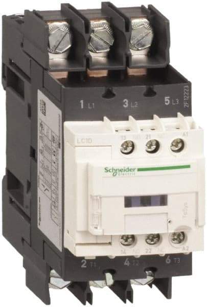 Schneider Electric - 3 Pole, 208 Coil VAC at 50/60 Hz, 40 Amp at 440 VAC, Nonreversible IEC Contactor - CCC, CSA, CSA C22.2 No. 14, EN/IEC 60947-4-1, EN/IEC 60947-5-1, GOST, RoHS Compliant, UL 508, UL Listed - Best Tool & Supply