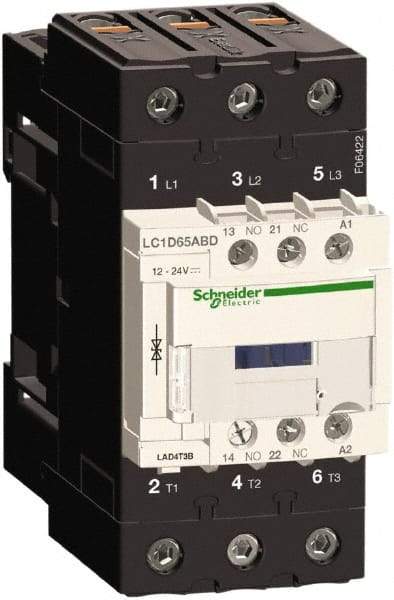 Schneider Electric - 3 Pole, 24 Coil VDC, 65 Amp at 440 VAC, Nonreversible IEC Contactor - CCC, CSA, CSA C22.2 No. 14, EN/IEC 60947-4-1, EN/IEC 60947-5-1, GOST, RoHS Compliant, UL 508, UL Listed - Best Tool & Supply