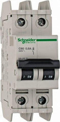 Schneider Electric - 0.50 Amp, 125 VDC, 240 VAC, 60 VDC, 1 Pole, DIN Rail Mount, Fixed Mount Miniature Circuit Breaker - Thermal Magnetic Trip, Multiple Breaking Capacity Ratings, 73mm Deep x 107mm High x 36mm Wide - Best Tool & Supply