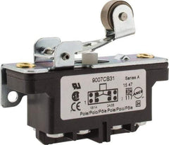 Square D - DPDT, 2NC/2NO, 600 Volt Screw Terminal, Roller Plunger Actuator, General Purpose Limit Switch - 1 NEMA Rating, IP20 IPR Rating, Bracket Mount, 1/2 Lb. Operating Force - Best Tool & Supply