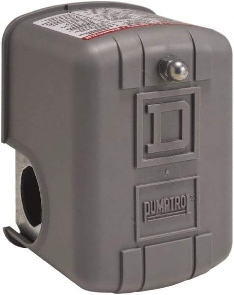 Square D - 1 and 3R NEMA Rated, 5 to 10 psi, Electromechanical Pressure and Level Switch - Adjustable Pressure, 575 VAC, L1-T1 Terminal, For Use with Square D Pumptrol - Best Tool & Supply