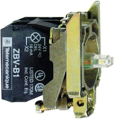 Schneider Electric - 110-120 V Blue Lens LED Indicating Light - Screw Clamp Connector, Vibration Resistant - Best Tool & Supply