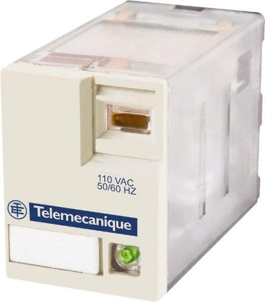 Schneider Electric - 3,000 VA Power Rating, Electromechanical Plug-in General Purpose Relay - 12 Amp at 250/277 VAC & 28 VDC, 6 Amp at 250 VAC & 28 VDC, 2CO, 24 VAC at 50/60 Hz - Best Tool & Supply