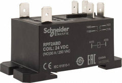 Schneider Electric - 7,500 VA Power Rating, Electromechanical Plug-in General Purpose Relay - 20 Amp at 28 VDC, 25 at 28 VDC, 30 at 250/277 VAC, 2NO, 24 VDC - Best Tool & Supply