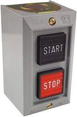 Schneider Electric - 2 Operator, Projecting Pushbutton Control Station - Start, Stop (Legend), Momentary Switch, NO/NC Contact, NEMA 1 - Best Tool & Supply