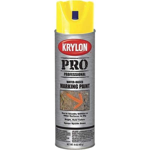 Krylon - 15 fl oz Yellow Marking Paint - Water Base Formula - Best Tool & Supply