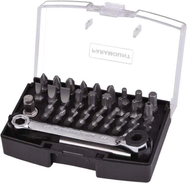 Paramount - 39 Piece, Screwdriver Bit Set - #000 to #3 Phillips, 0.7 to 5mm Hex, T4 to T40 & IP10 to IP27 Torx, #0 to #3 Pozidriv - Best Tool & Supply