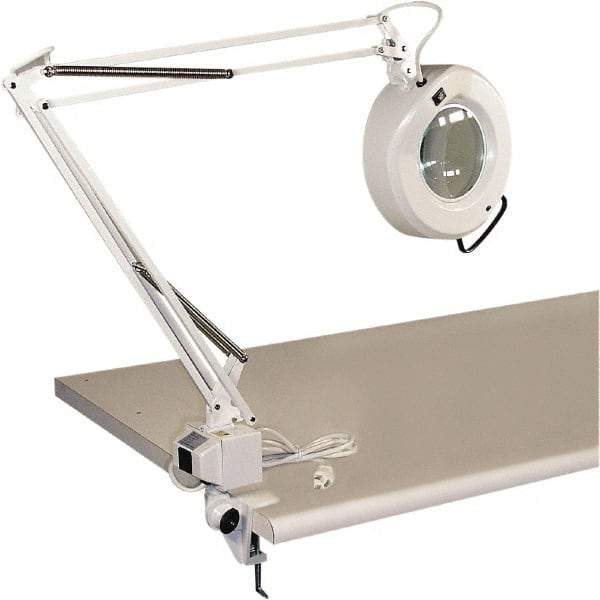 Proline - 45" Arm, Spring Suspension, Bracket Mount, Fluorescent, White, Magnifying Task Light - 22 Watts, 3 Diopter Magnification - Best Tool & Supply