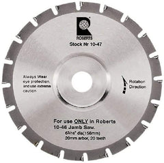 QEP - 6-3/16" Diam, 20mm Arbor Hole Diam, 20 Tooth Wet & Dry Cut Saw Blade - Tungsten Carbide-Tipped, Crosscut Action, Standard Round Arbor - Best Tool & Supply