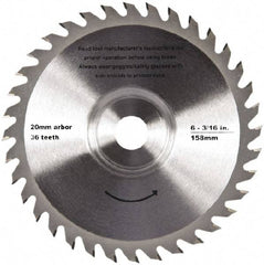 QEP - 6-3/16" Diam, 20mm Arbor Hole Diam, 36 Tooth Wet & Dry Cut Saw Blade - Tungsten Carbide-Tipped, Crosscut Action, Standard Round Arbor - Best Tool & Supply